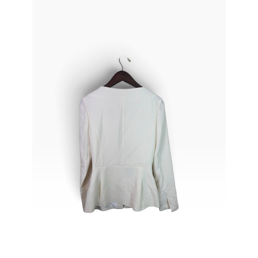 Roland Mouret Crepe Zip Jacket Ivory White Size 6 - Picture 2 of 6